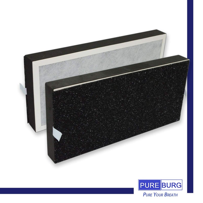 PUREBURG Replacement Filter Set Compatible with Hunter HP100 HT100 Air Purifier,2-Pack H13 HEPA + 4 x Activated Carbon Pre-Filters 4-Stage Filtration Air Clean VOCs - Image 4